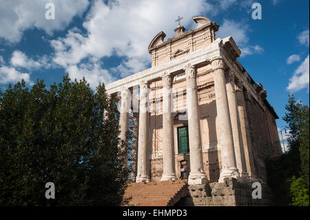 Der Tempel des Antoninus und der Faustina im Forum Romanum, Rom, Latium, Italien. Stockfoto