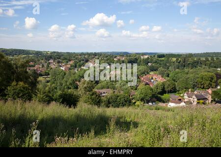 Ansicht von Kinver von Str. Peters Kirche Stockfoto