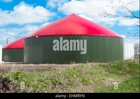 Biogasanlage - Biogas Stockfoto