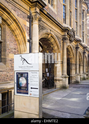 Der Eingang zu der Sedgwick Museum Cambridge Stockfoto