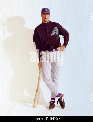 Phoenix, AZ - 28. März: Baseballspieler Travis Lee in Phoenix, Arizona am 28. März 1998. Stockfoto