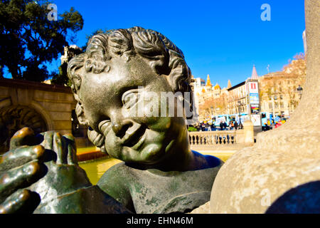 Plaça Catalunya. Barcelona, Katalonien, Spanien. Stockfoto