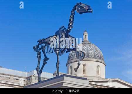 London, Trafalgar Square Hans Haacke "geschenkten Gaul" auf der fourth Plinth errichtet 5. März 2015 Stockfoto