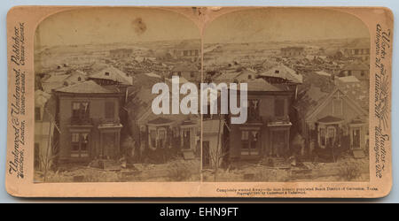 Vollständig gewaschen Away - besiedelt die einst dicht Beach District von Galveston, Texas. Stockfoto