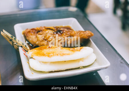 Shanghai Klebreis mit Kotelett, ein gemeinsames Gericht in shanghai, China. Stockfoto