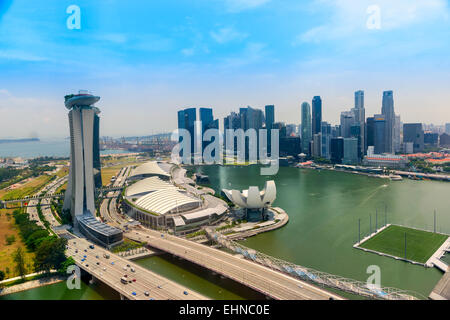 Luftaufnahme der Skyline von Singapur Stockfoto