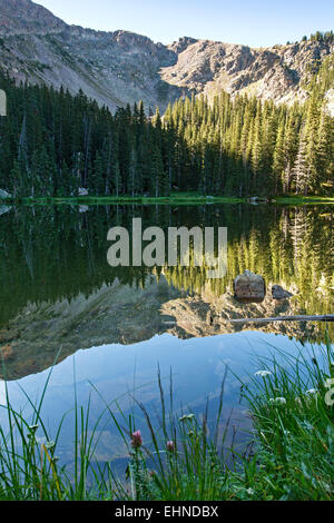 Nambe See, Pecos Wilderness Area, Santa Fe National Forest, in der Nähe von Santa Fe, New Mexico, Vereinigte Staaten Stockfoto