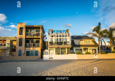 Am Strand Häuser in Newport Beach, Kalifornien. Stockfoto