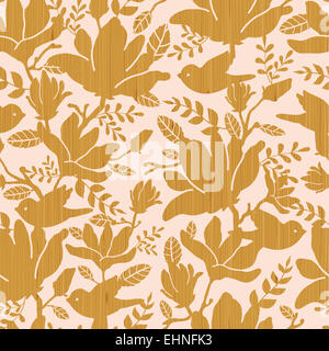 Strukturierte Holz Magnolia Blumen Musterdesign Hintergrund Stockfoto