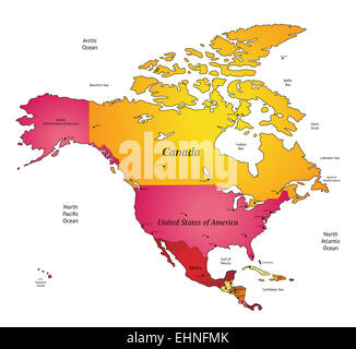 Karte von Nordamerika Stockfoto