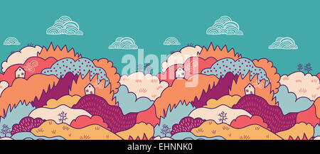 Herbst Landschaft horizontale Musterdesign umrandet Stockfoto