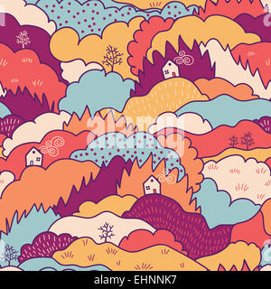 Herbst Landschaft Musterdesign Hintergrund Stockfoto