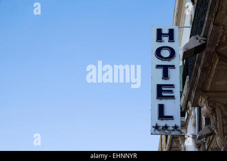 Hotelschild Stockfoto