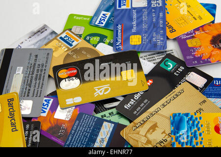 Sortiment von Kredit- und EC Karten Visa und Mastercard 151136 Credit Stockfoto