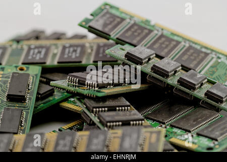 Viele verschiedene Computer-Speicher-Module (RAM Stockfoto