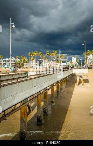 Die Pier in Venice Beach, Los Angeles, Kalifornien. Stockfoto