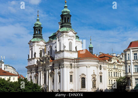 Kirche St. Nikolaus in Prag Stockfoto