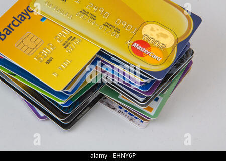 Sortiment von Kredit- und EC Karten Visa und Mastercard 151152 Credit Stockfoto