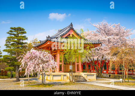 Buddhistischer Tempel Glockenhaus während Frühjahrssaison Sanjusangendo Schrein, Kyoto, Japan. Stockfoto