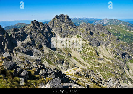 Die Aussicht von der Trail am schwarzen Teich und hohe Tatra Stockfoto