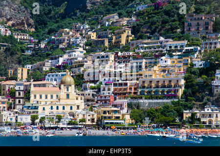 Die hübsche Klippe Häuser von Positano, Amalfiküste, Kampanien, Italien Stockfoto