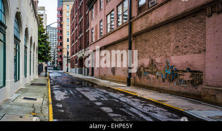 Eine Gasse in der Innenstadt von Atlanta, Georgia. Stockfoto