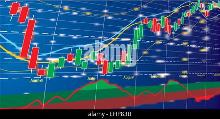 Vektor-Illustration von Forex-Wachstum-Candlestick-Diagramm Stock Vektor