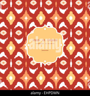 Rot und gold Ikat geometrischen Rahmen Musterdesign Hintergrund Stockfoto
