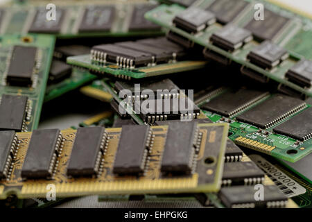 Viele verschiedene Computer-Speicher-Module (RAM Stockfoto