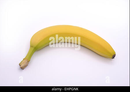 einzige Banane über weiß Stockfoto