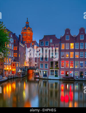 Amsterdam bei Nacht Stockfoto