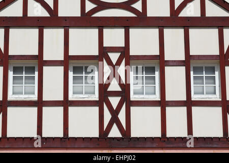 Detail der Muster Gebäude erstellt von Holzbalken Stockfoto