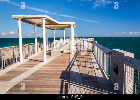 Angelsteg am South Pointe Park in Miami Beach, Florida. Stockfoto