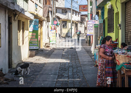 Straße von San Pedro la Laguna, Guatemala Stockfoto