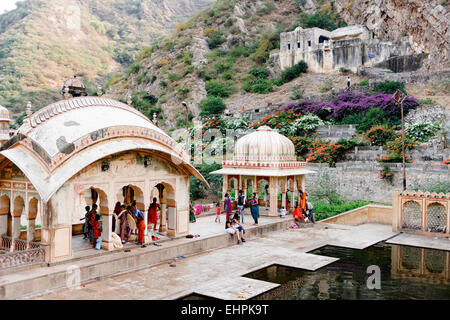 Galta (Affentempel), Jaipur. Stockfoto