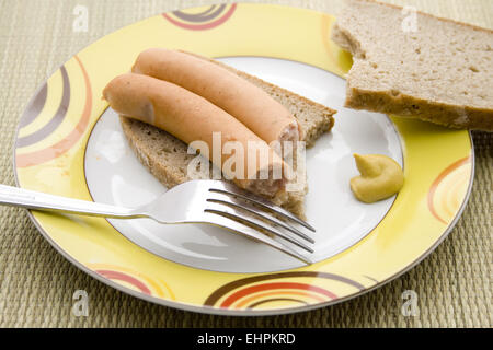 Frische Wiener Würstchen Stockfoto
