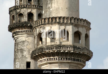 Architektur-Details des Erbes, Denkmal und Land markieren Charminar, erbaut im Jahre 1591 CE, Hyderabad, Indien. Stockfoto