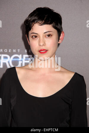 New York, New York, USA. 16. März 2015. Schauspielerin ROSA SALAZAR besucht die New Yorker Premiere von "The Divergent Series: Insurgent" im Ziegfeld Theatre statt. Bildnachweis: Nancy Kaszerman/ZUMAPRESS.com/Alamy Live-Nachrichten Stockfoto