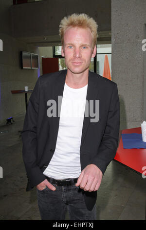 Deutsche TV-Sender ARD Vorschau Muenchen 7 an Hochschule Fuer Film Und Fernsehen Schule am Bernd Eichinger Platz Platz. Mitwirkende: Florian Karlheim wo: München wenn: 11 Sep 2014 Stockfoto