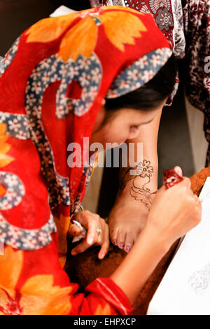 Immer Henna in Udaipur getan. Stockfoto