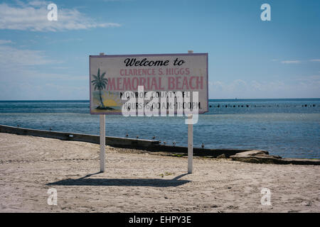 Melden Sie sich am Higgs Beach, Key West, Florida. Stockfoto