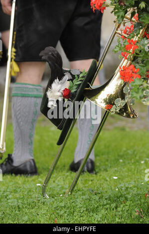 Musiker des Bayerischen Blaskapelle Stockfoto