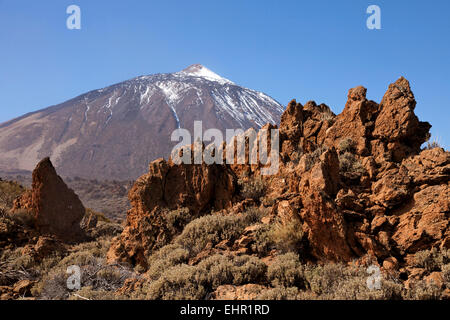 Pico del Teide und Teide National Park-Landschaft, Teneriffa, Kanarische Inseln, Spanien, Europa Stockfoto