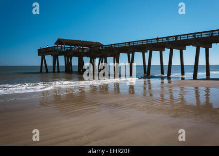 Die Angelpier auf Tybee Island, Georgia. Stockfoto