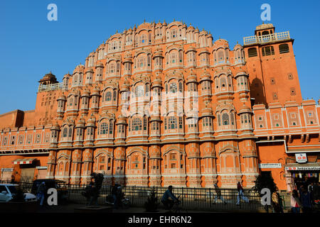 Indien, Rajasthan, Jaipur, Hawa Mahal, der Windpalast Stockfoto