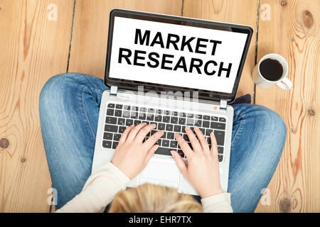 Marktforschung, geschrieben am computer Stockfoto