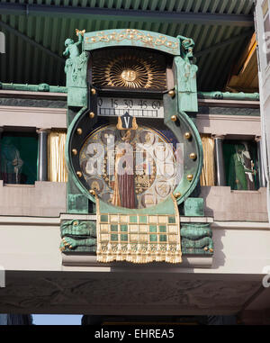 Ankeruhr, Hoher Markt, Vienna Stockfoto