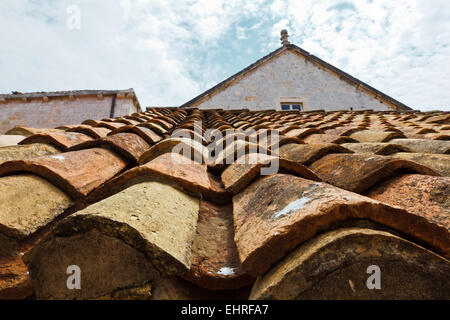 Ziegeldach in Dubrovnik, Kroatien Stockfoto