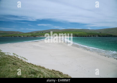 St. Ninian Isle und Tombolo, Shetland, Schottland, UK. Stockfoto