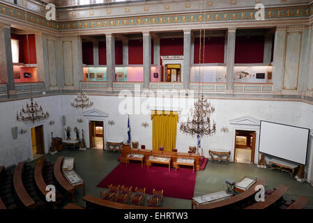 Griechenland Athen Stadiou Straße das alte Parlamentsgebäude jetzt das nationale historische museum Stockfoto